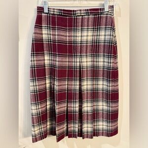 Vintage Kamik Wool Purple Plaid Pleated Skirt Size 42 EU (runs very small)